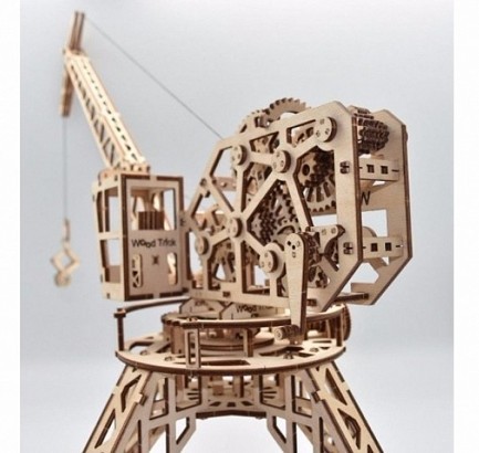 Деревянный 3D-конструктор Wood Trick - Строительный кран