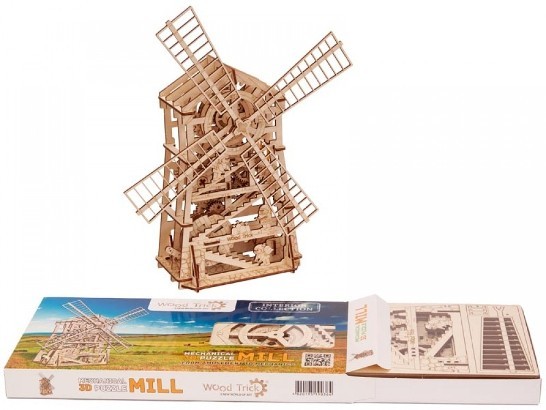 Деревянный 3D-конструктор Wood Trick - Механическая мельница