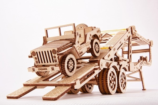 Деревянный 3D-конструктор Wood Trick - Прицеп Автовоз