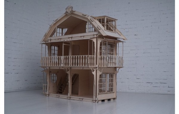 Деревянный 3D-конструктор Lemmo - Большой дом для кукол