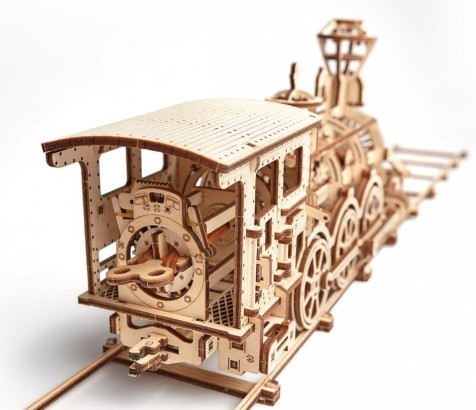 Деревянный 3D-конструктор Wood Trick - Локомотив R17 с рельсами