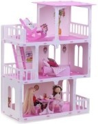 Кукольный дом с мебелью Krasatoys Дом «Маргарита», Бело-розовый
