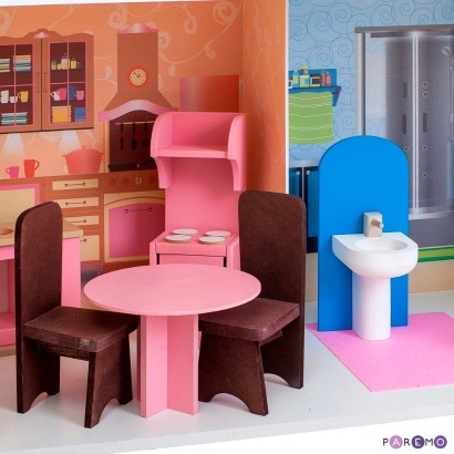 Кукольный дом с мебелью Paremo Грация (17 предметов)
