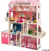 Кукольный дом с мебелью Paremo Нежность (28 предметов), Розовый
